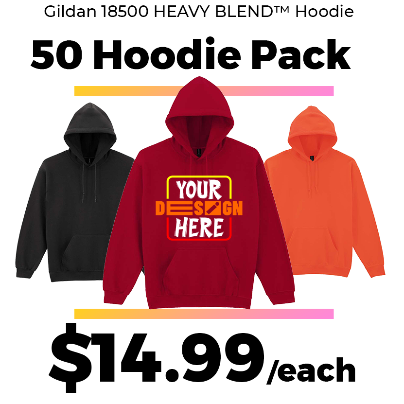 50 Gildan 18500 HeavyBlend™ Hoodie Deal