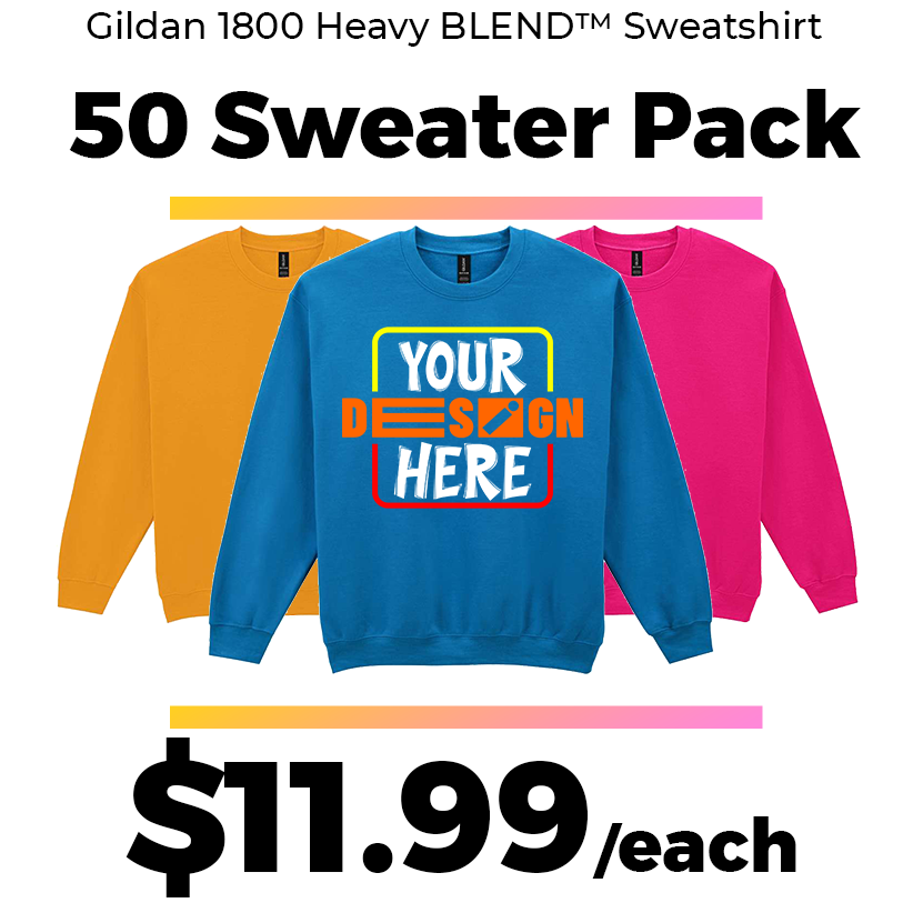 50 Gildan 18000 HeavyBlend™ Sweatshirt Deal